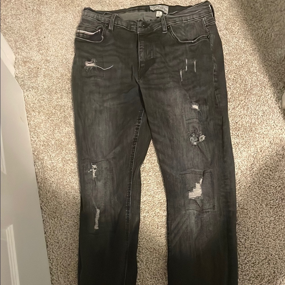 Distressed Black Denim Jeans